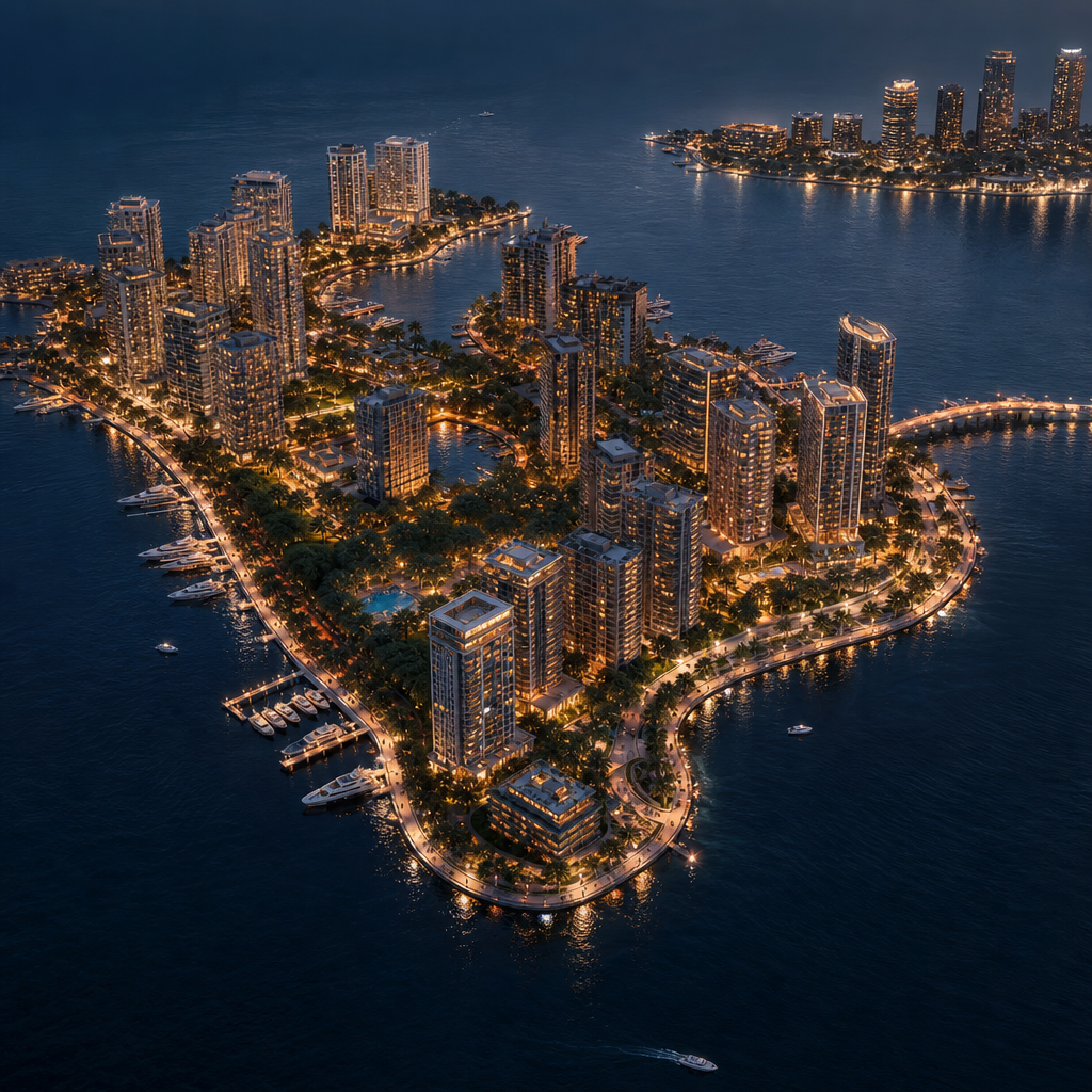 Aerial view of Al Reem Island land opportunities in Abu Dhabi, UAE